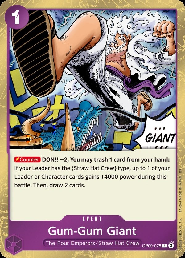 Gum-Gum Giant (OP09-078_r1) Reprint One Piece card