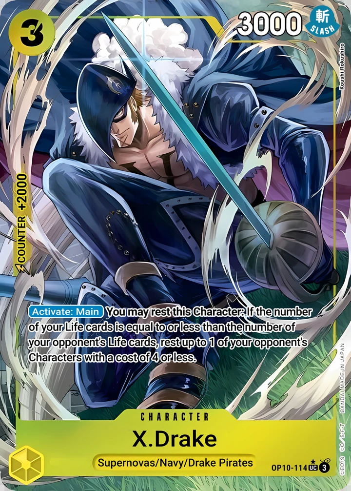 X.Drake (OP10-114_p2) Alt Art One Piece card