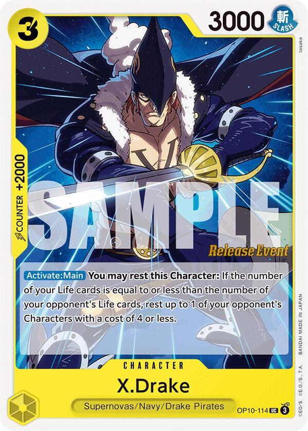 X.Drake (OP10-114_r2) Reprint One Piece card
