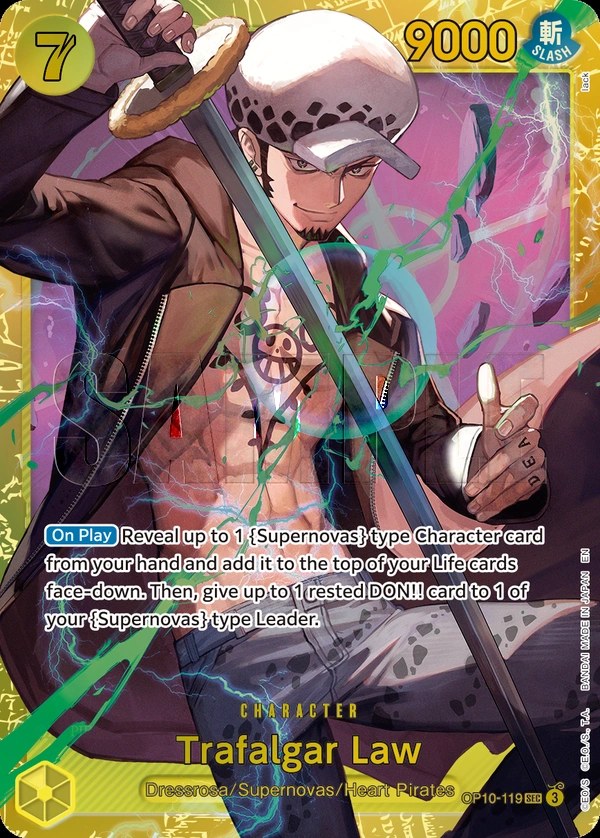 Trafalgar Law (OP10-119_r1) Reprint One Piece card