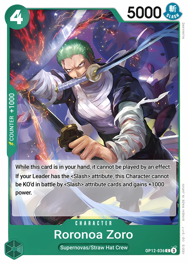 Roronoa Zoro (OP12-036) One Piece card