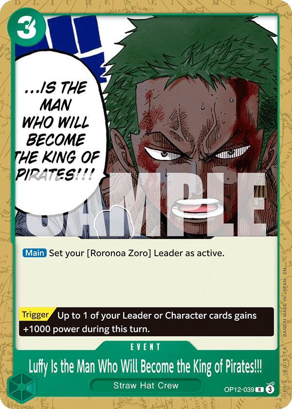 Luffy Is the Man Who Will Become the King of Pirates!!! (OP12-039_p2) Alt Art One Piece card