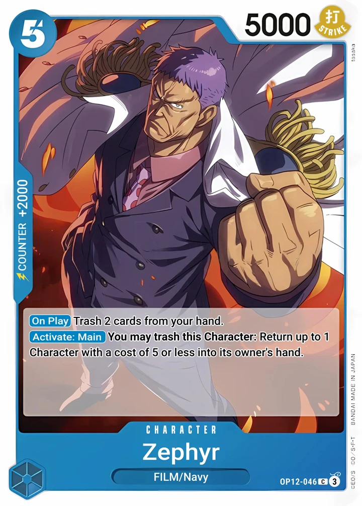 Zephyr(Navy) (OP12-046) One Piece card