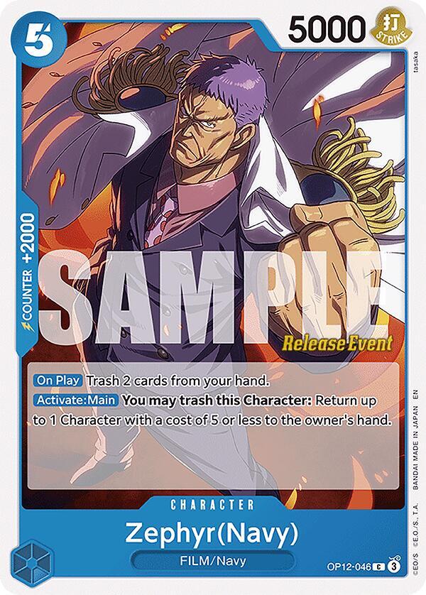 Zephyr(Navy) (OP12-046_r1) Reprint One Piece card