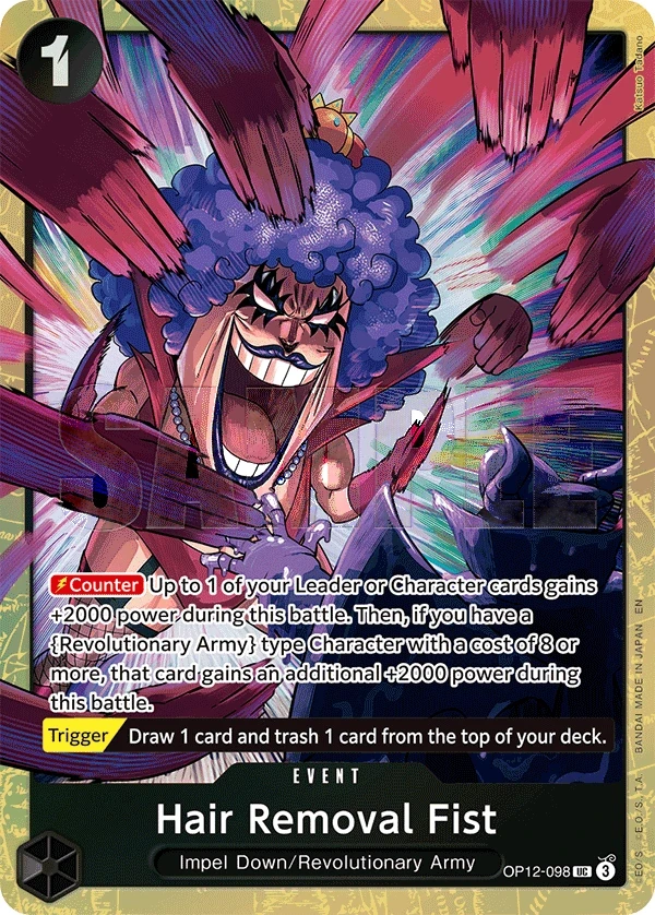 Hair Removal Fist (OP12-098_p1) Alt Art One Piece card
