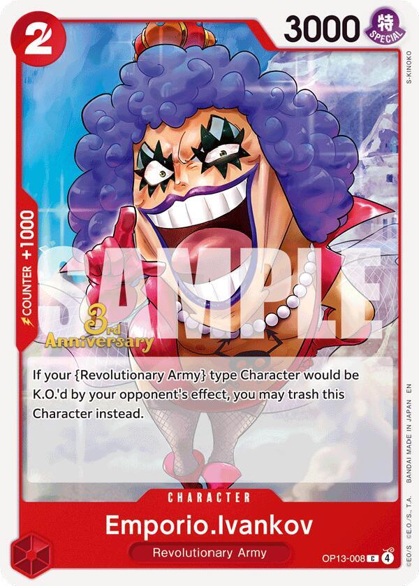 Emporio.Ivankov (OP13-008_r1) Reprint One Piece card