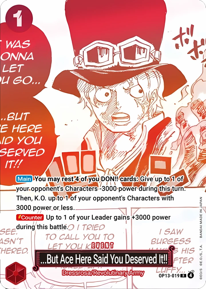 But Ace Here Said You Deserved It!! (OP13-019_p2) Alt Art One Piece card