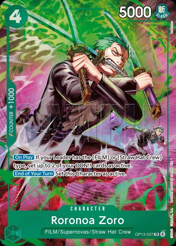 Roronoa Zoro (OP13-037_p1) TR One Piece card