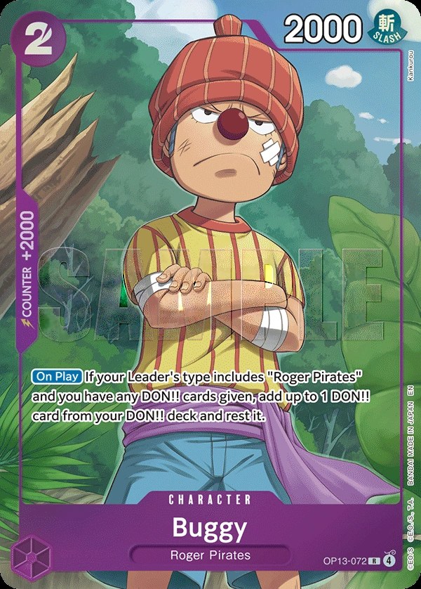 Buggy (OP13-072_p1) Alt Art One Piece card