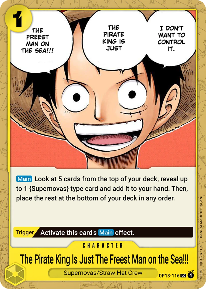 The One Who Is the Most Free Is the Pirate King!!! (OP13-116) One Piece card