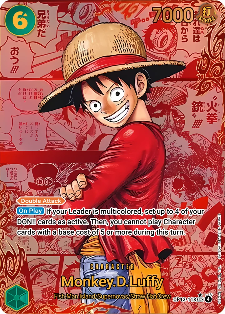 Monkey.D.Luffy (OP13-118_p3) Alt Art One Piece card
