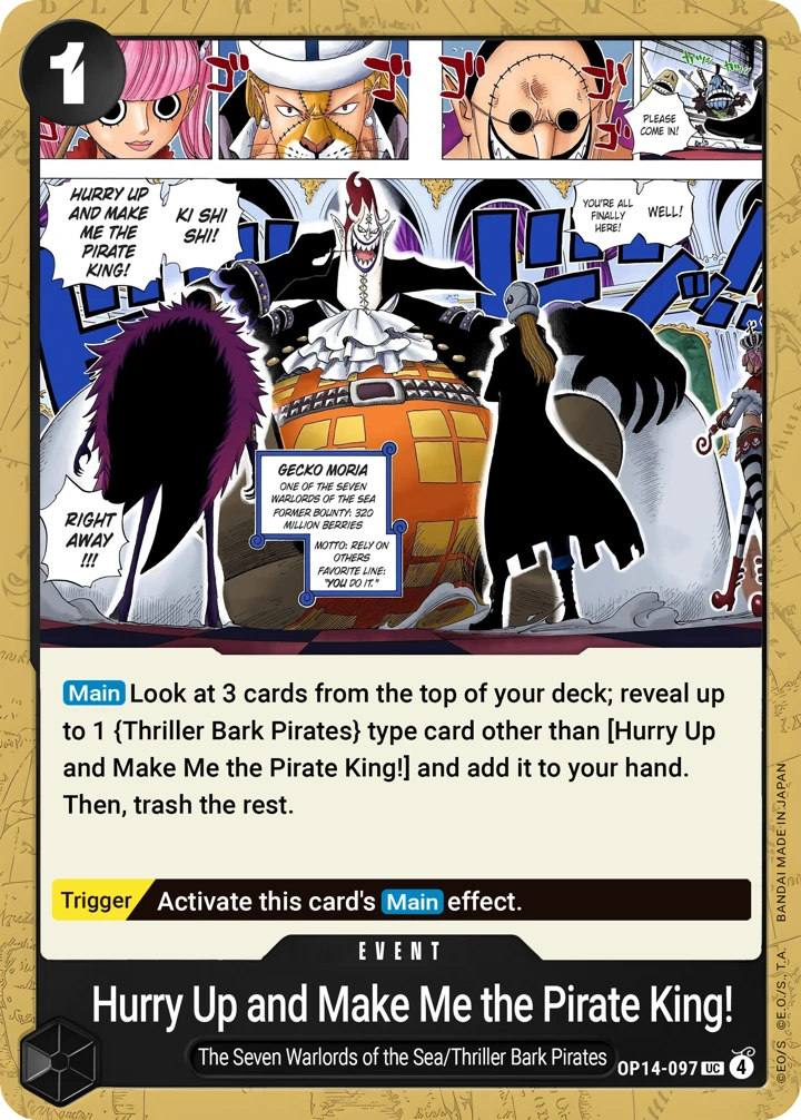 Hurry Up and Make Me the Pirate King! (OP14-097) One Piece card