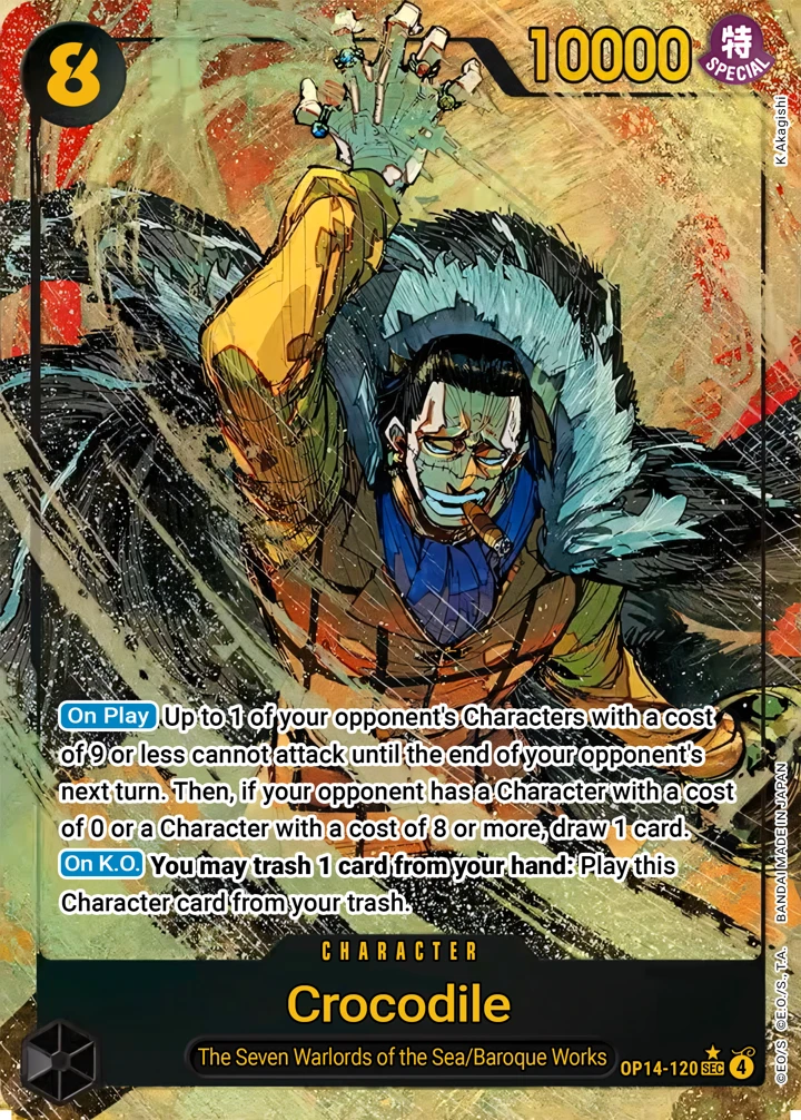 Crocodile (OP14-120_p1) Alt Art One Piece card