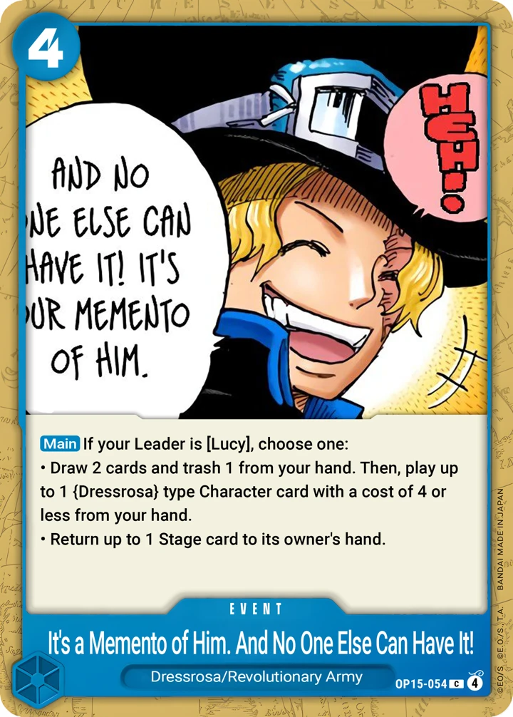 And No One Else Can Have It! It's Our Memento of Him (OP15-054) One Piece card