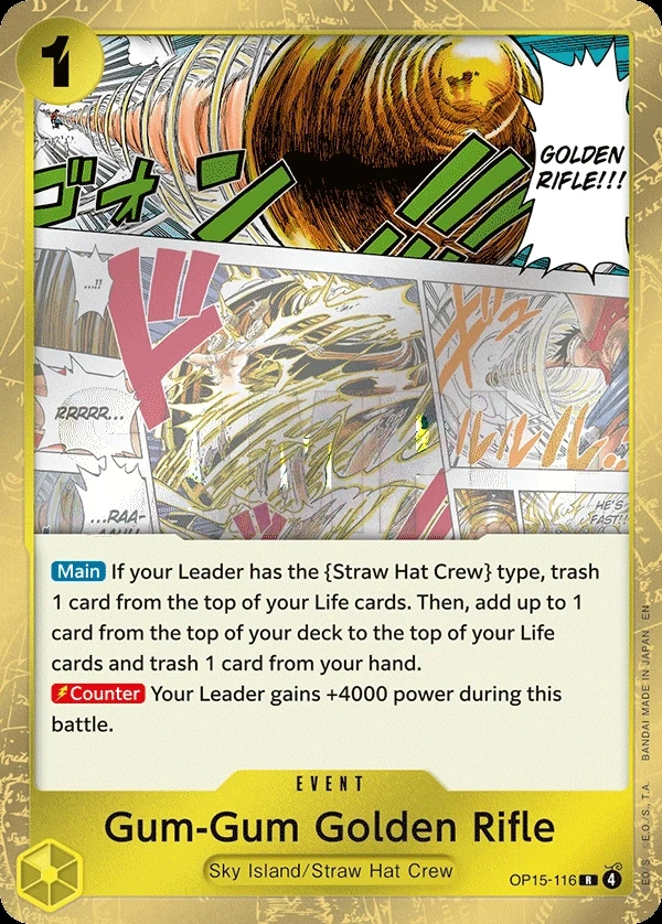 Gum-Gum Golden Rifle (OP15-116) One Piece card