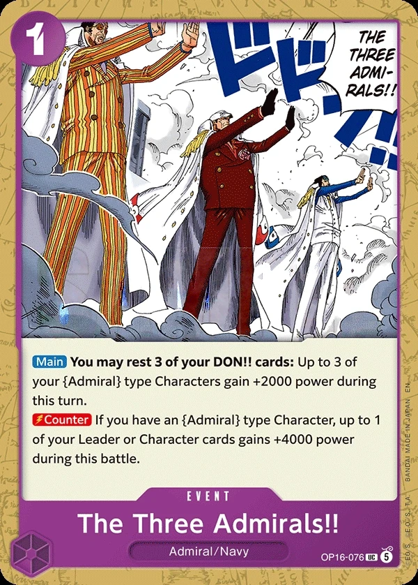 The Three Admirals!! (OP16-076) One Piece card