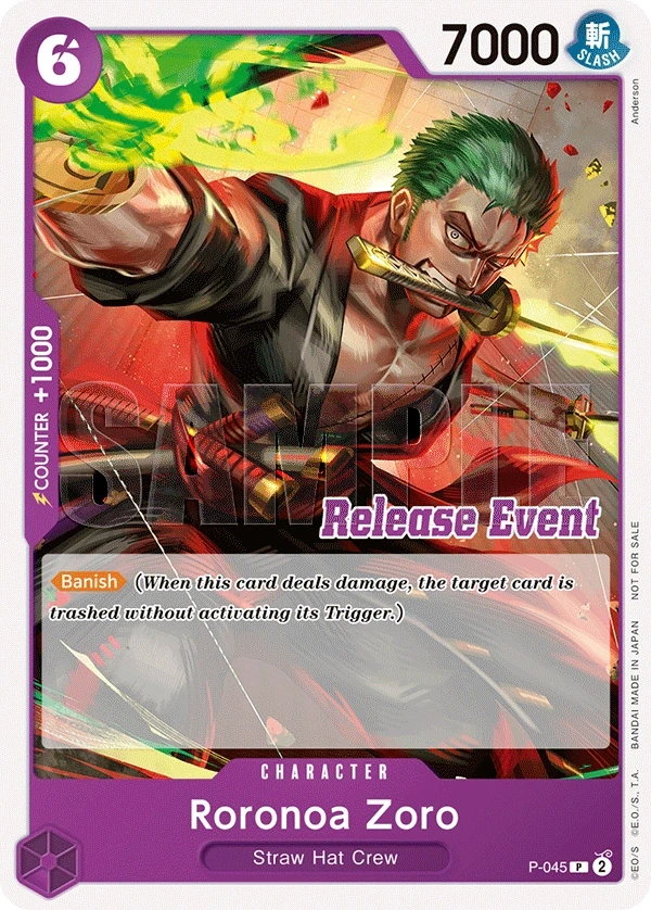Roronoa Zoro (P-045_p1) Alt Art One Piece card