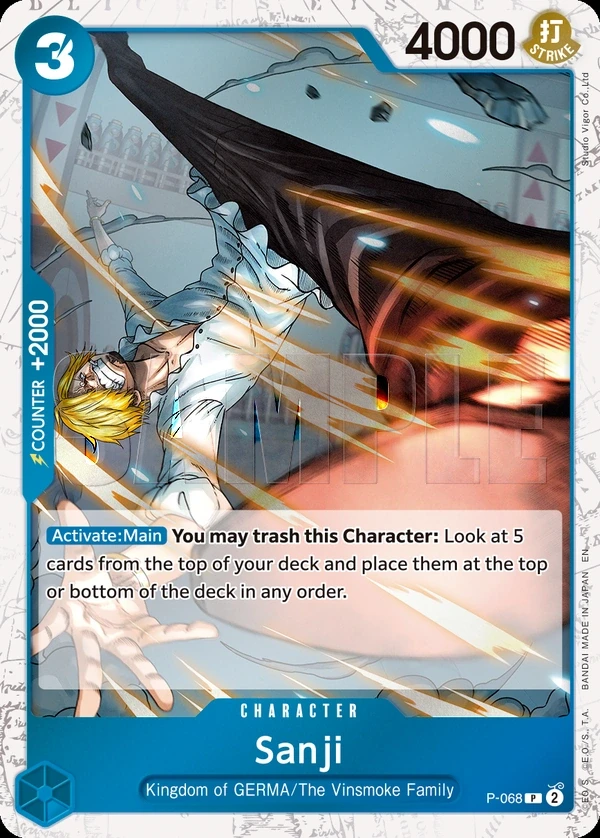 Sanji (P-068_p1) Alt Art One Piece card