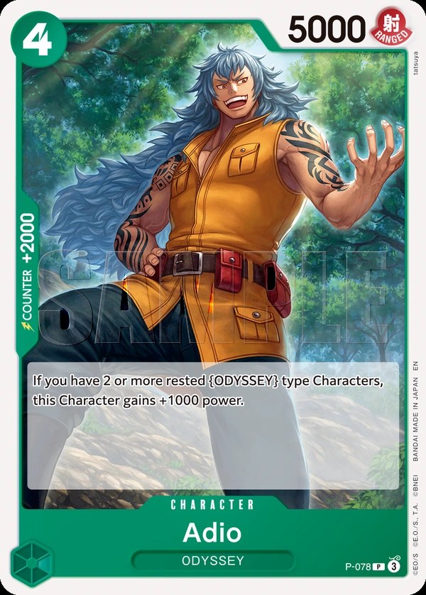 Adio (P-078_r1) Reprint One Piece card