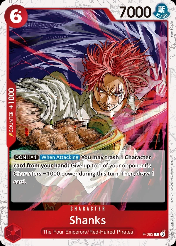 Shanks (P-083_p3) Alt Art One Piece card