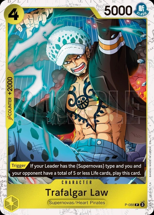 Trafalgar Law (P-088_p3) Alt Art One Piece card