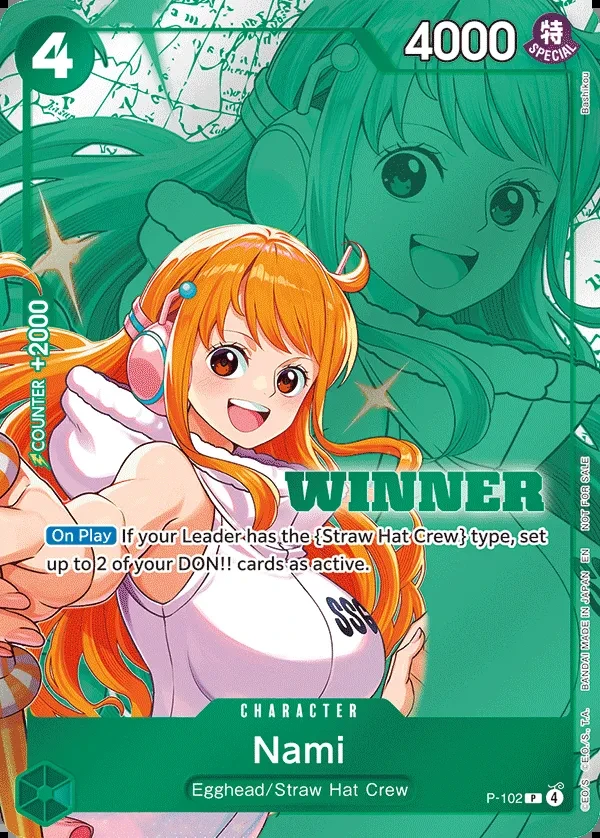 Nami (P-102_p2) Alt Art One Piece card