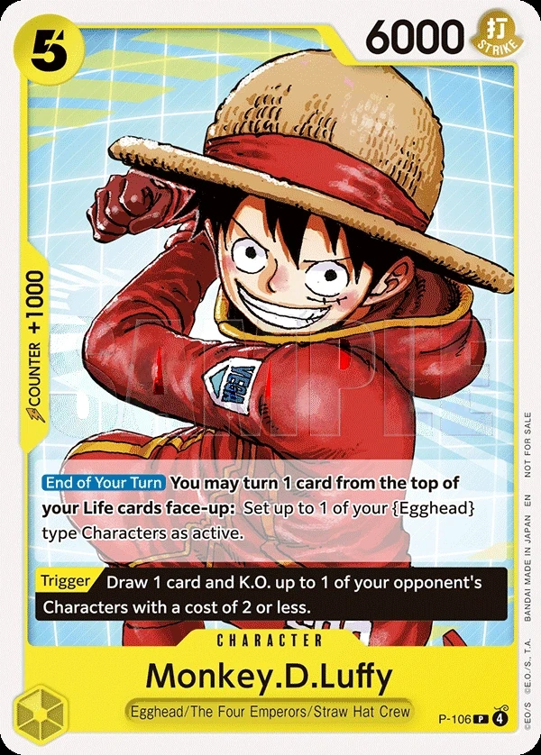 Monkey.D.Luffy (P-106_p1) Alt Art One Piece card