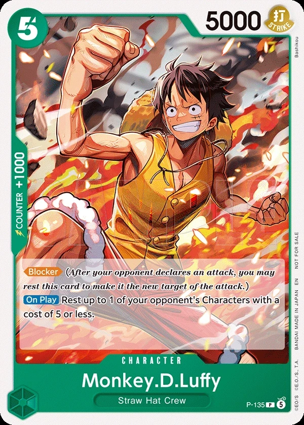 Monkey.D.Luffy (P-135) One Piece card
