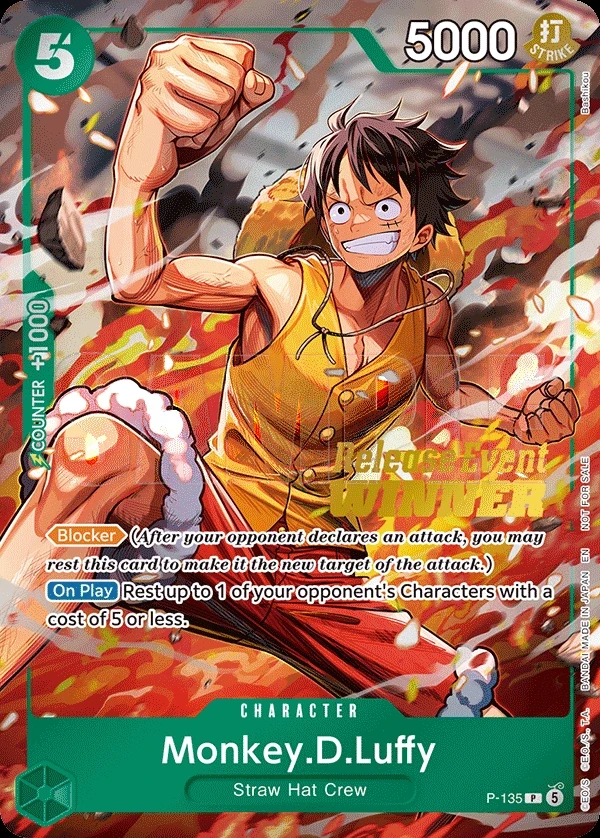 Monkey.D.Luffy (P-135_p1) Alt Art One Piece card