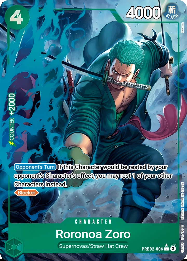 Roronoa Zoro (PRB02-006_p1) Alt Art One Piece card