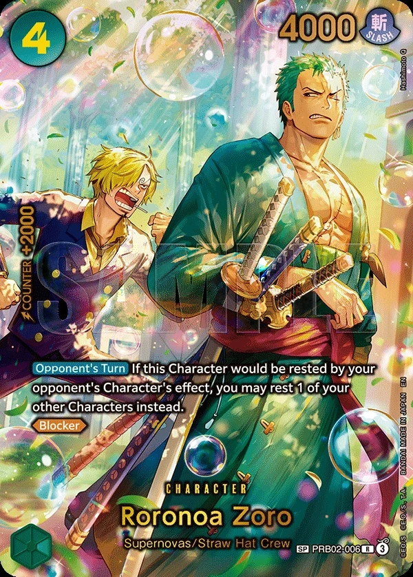 Roronoa Zoro (PRB02-006_p2) SP One Piece card