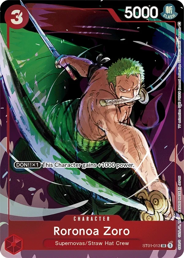 Roronoa Zoro (ST01-013_p2) Alt Art One Piece card