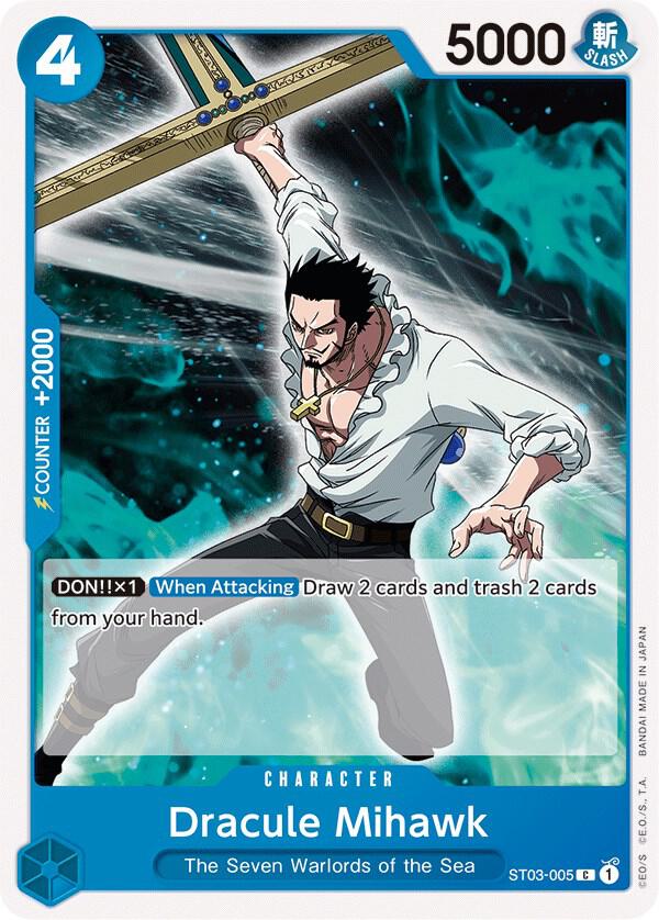 Dracule Mihawk (ST03-005_r2) Reprint One Piece card
