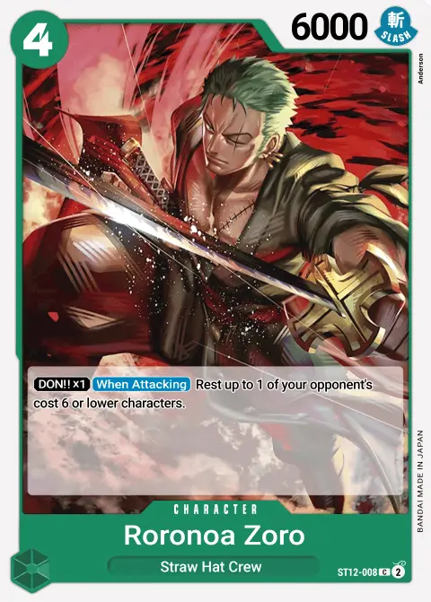 Roronoa Zoro (ST12-008) One Piece card