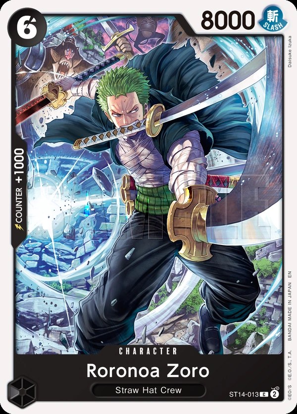 Roronoa Zoro (ST14-013_r1) Reprint One Piece card