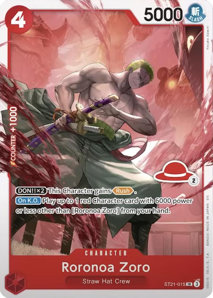 Roronoa Zoro (ST21-015_p1) Alt Art One Piece card