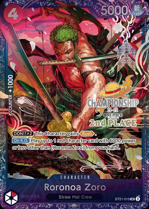 Roronoa Zoro (ST21-015_p3) Alt Art One Piece card