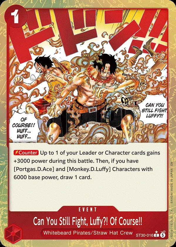 Can You Still Fight, Luffy?! Of Course!! (ST30-016_p1) Alt Art One Piece card