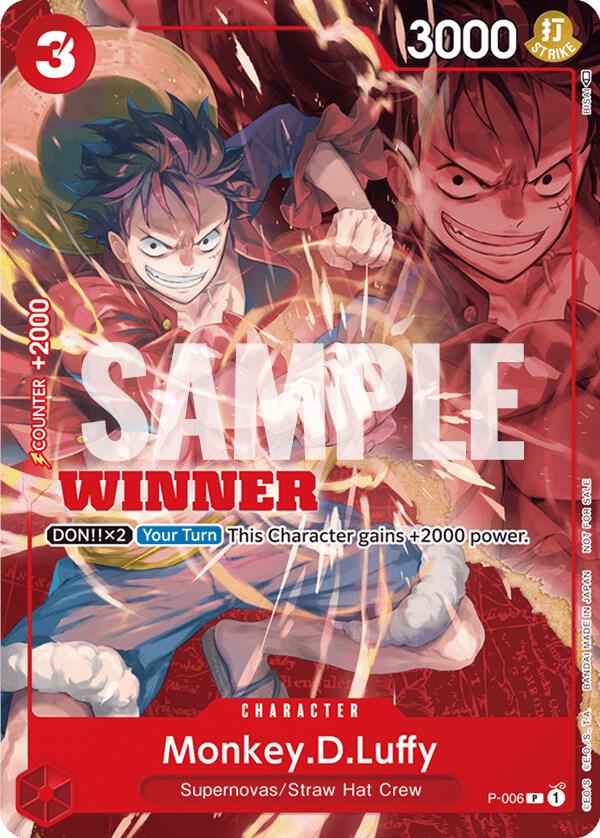 Monkey.D.Luffy - P-006 (Winner Pack Vol. 1) One Piece prize card