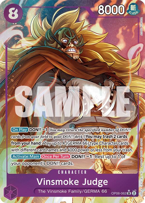 Vinsmoke Judge (Alternate Art) One Piece prize card