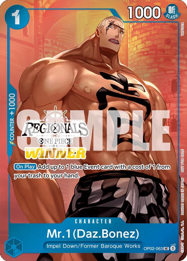 Mr.1 (Daz.Bonez) (Offline Regional 2024 Vol. 3) [Winner] One Piece prize card