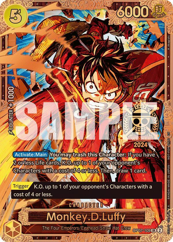 Monkey.D.Luffy (Championship 2024 World Final 3rd Place) One Piece prize card