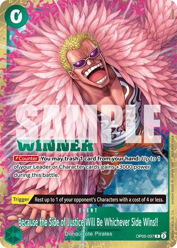 Because the Side of Justice Will Be Whichever Side Wins!! (Winner Pack 2025 Vol. 4) One Piece prize card