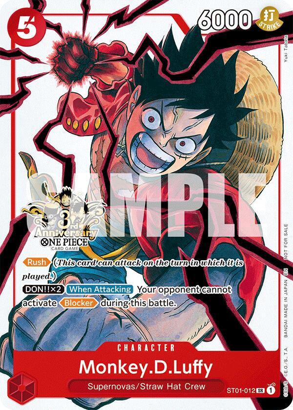 Monkey.D.Luffy - ST01-012 (3rd Anniversary Tournament 3 Brothers Pack) One Piece prize card