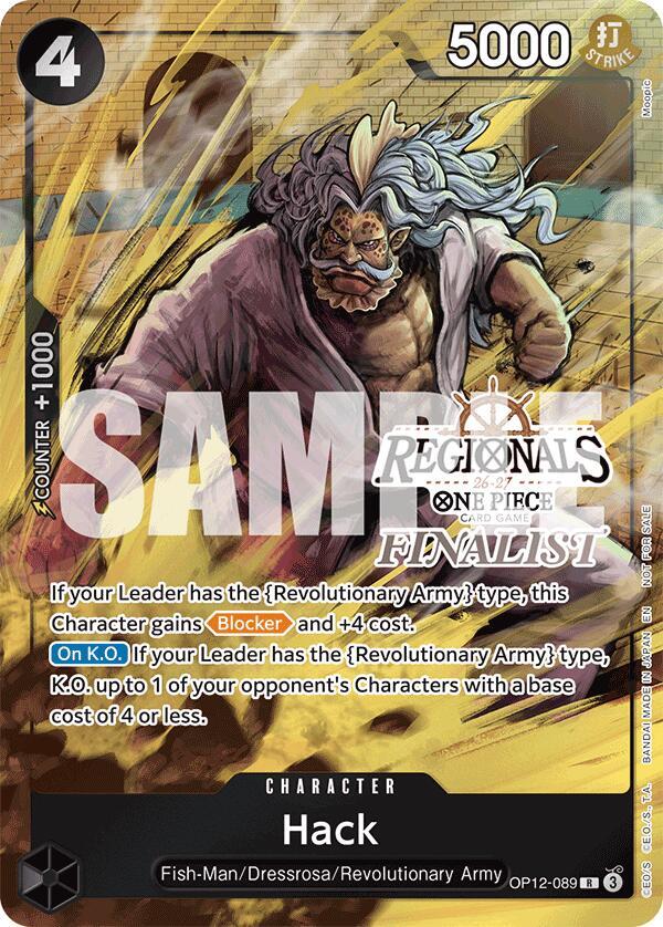 Hack (Regionals Finalist Card Set 26-27) One Piece prize card